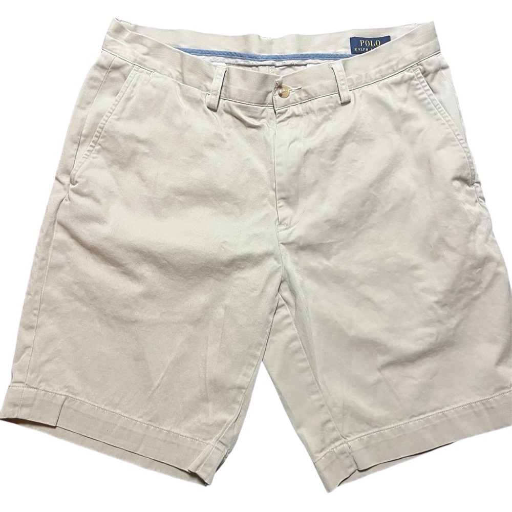 Polo by Ralph Lauren Men's Cream Flat Front Shorts